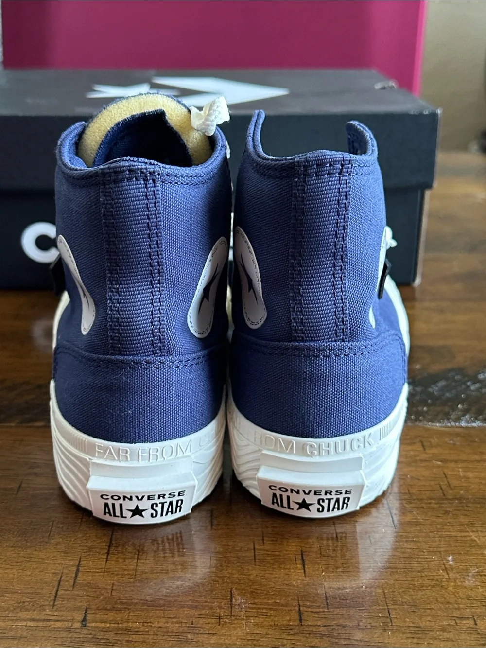 Converse Kids High-Top Sneakers in Navy and White Cream Laces